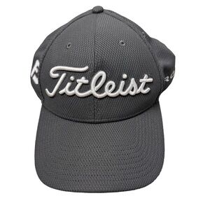Titleist hat Men's tour elite hat gray white fitted stretch medium large
